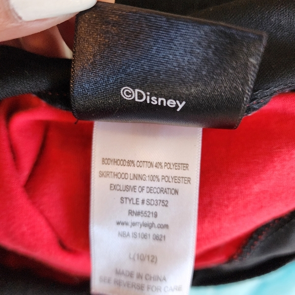Disney Minnie Mouse Red & Black Tutu Hoodie Girls Dress Size 10 - Picture 5 of 5